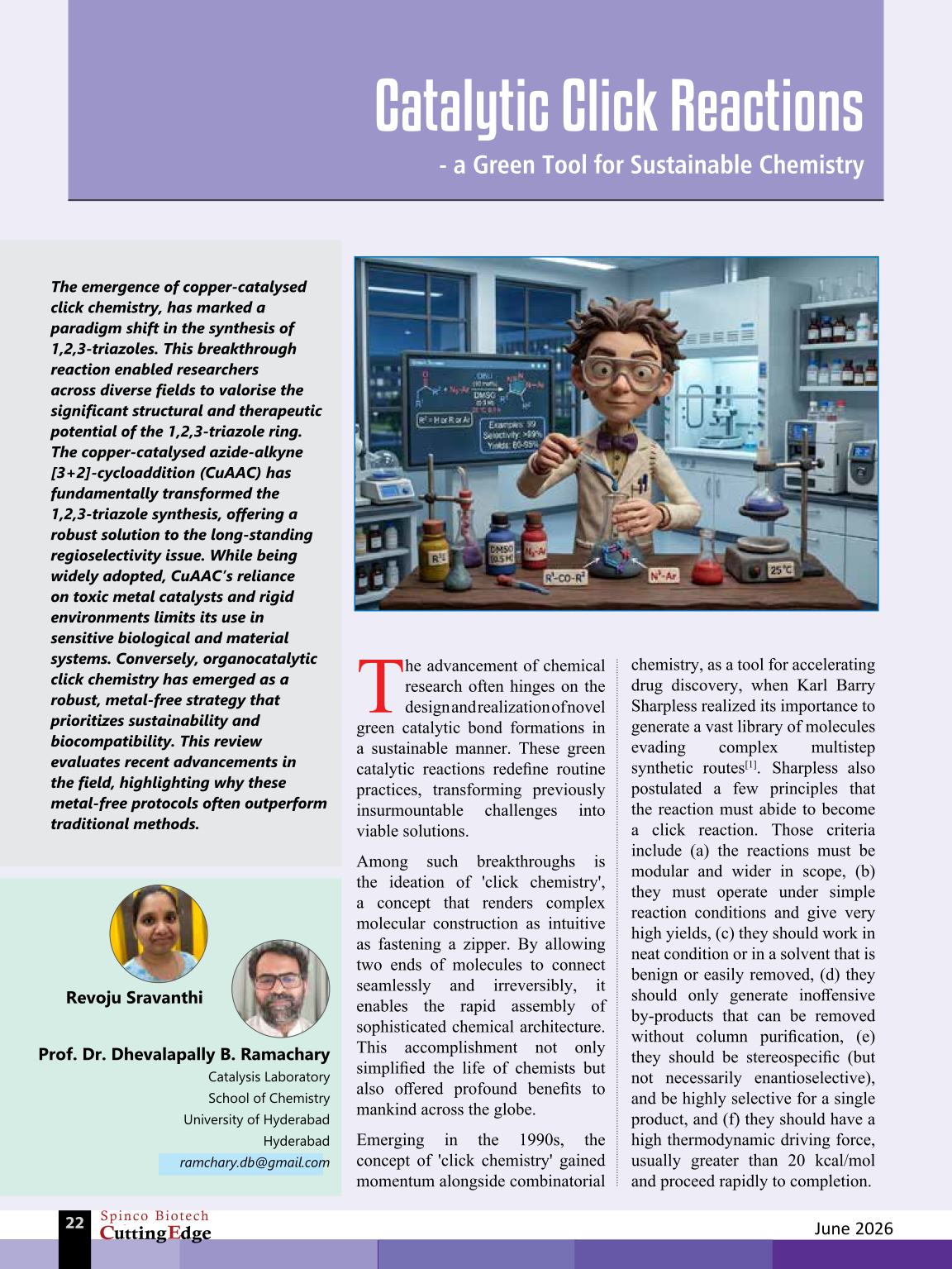 Catalytic Click Reactions CE June 2026 Spincotech
