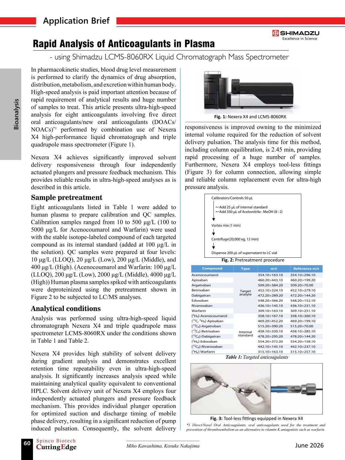 Rapid Analysis of Anticoagulants in Plasma CE June 2026 Spincotech